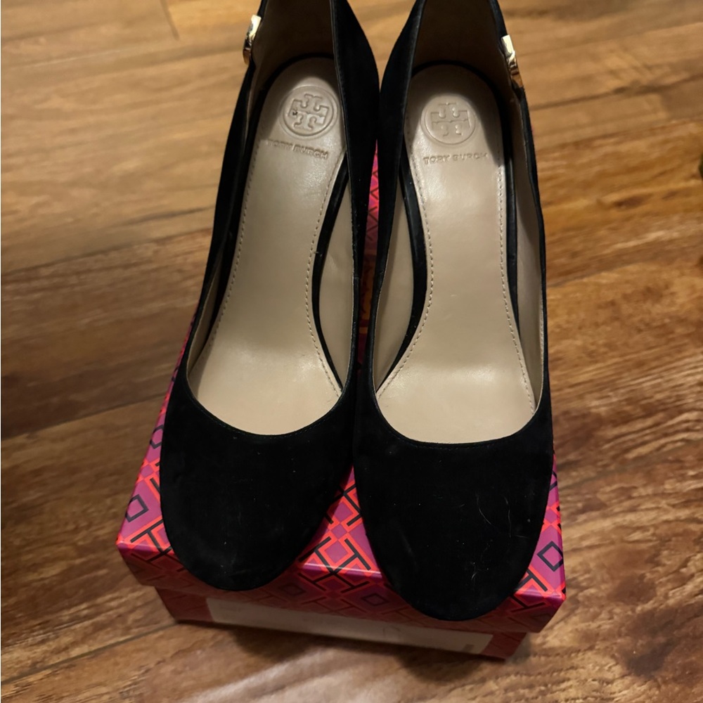 Tory Burch Black Suede Heels